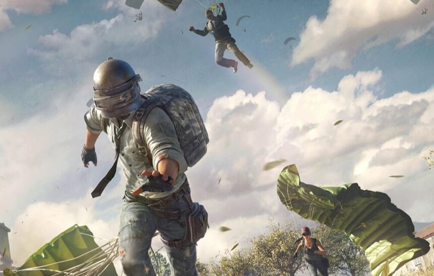 Imagem mostra o cenário do game PUBG Mobile e os personagens
