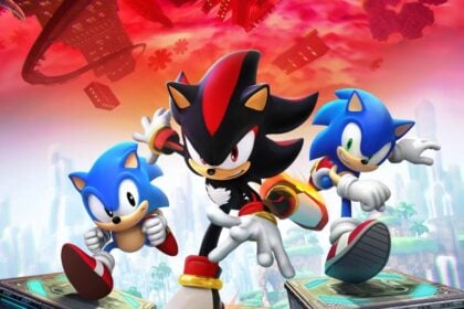 Imagem mostra um banner com personagens do game Sonic